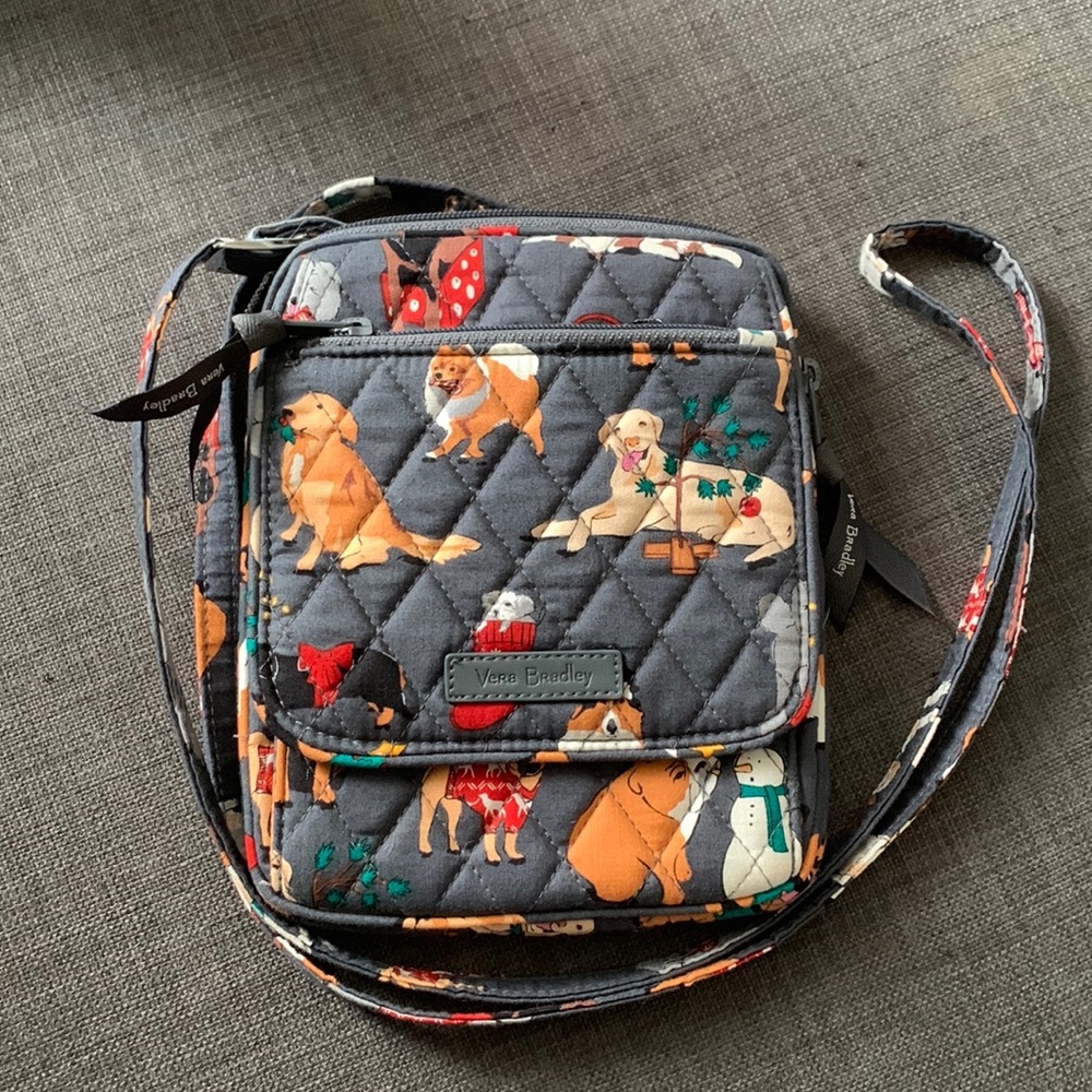 Vera Bradley Mini Hipster Crossbody Bag Holiday Dogs